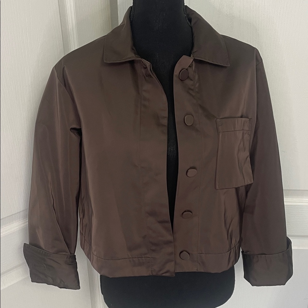 W Concept Ouïe boxy jacket blazer one size fits XS S M L dark brown cropped